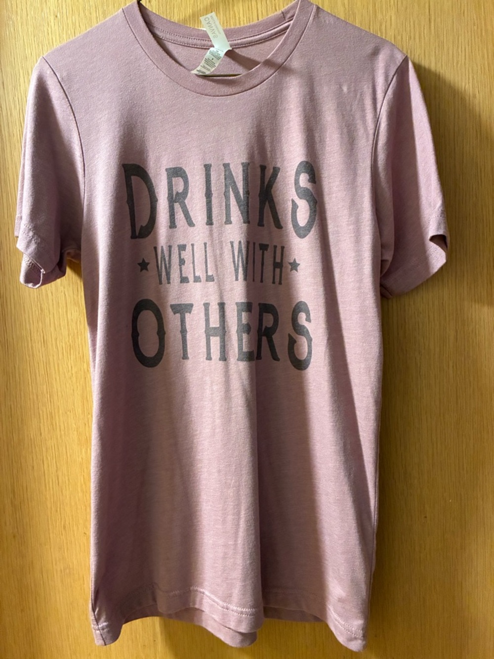 Bella Canvas Graphic Tee - Dusty Mauve "Drinks Well With Others"